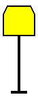 yellow square sign w/ nipped upper corners