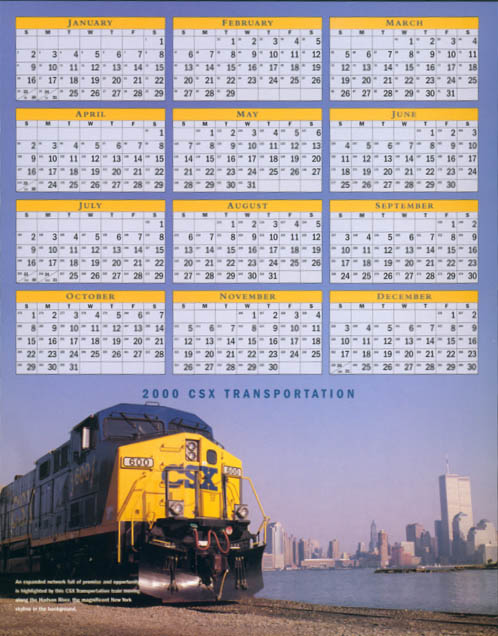 CSX calendar page