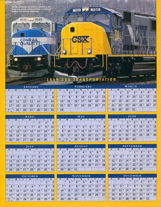 CSX calendar page