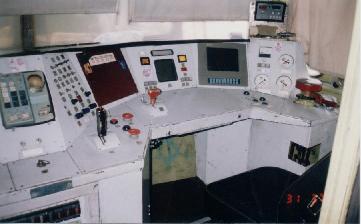 The control panel of TEP70-316 diesel loc with ASUB computer control system (VNITI)
