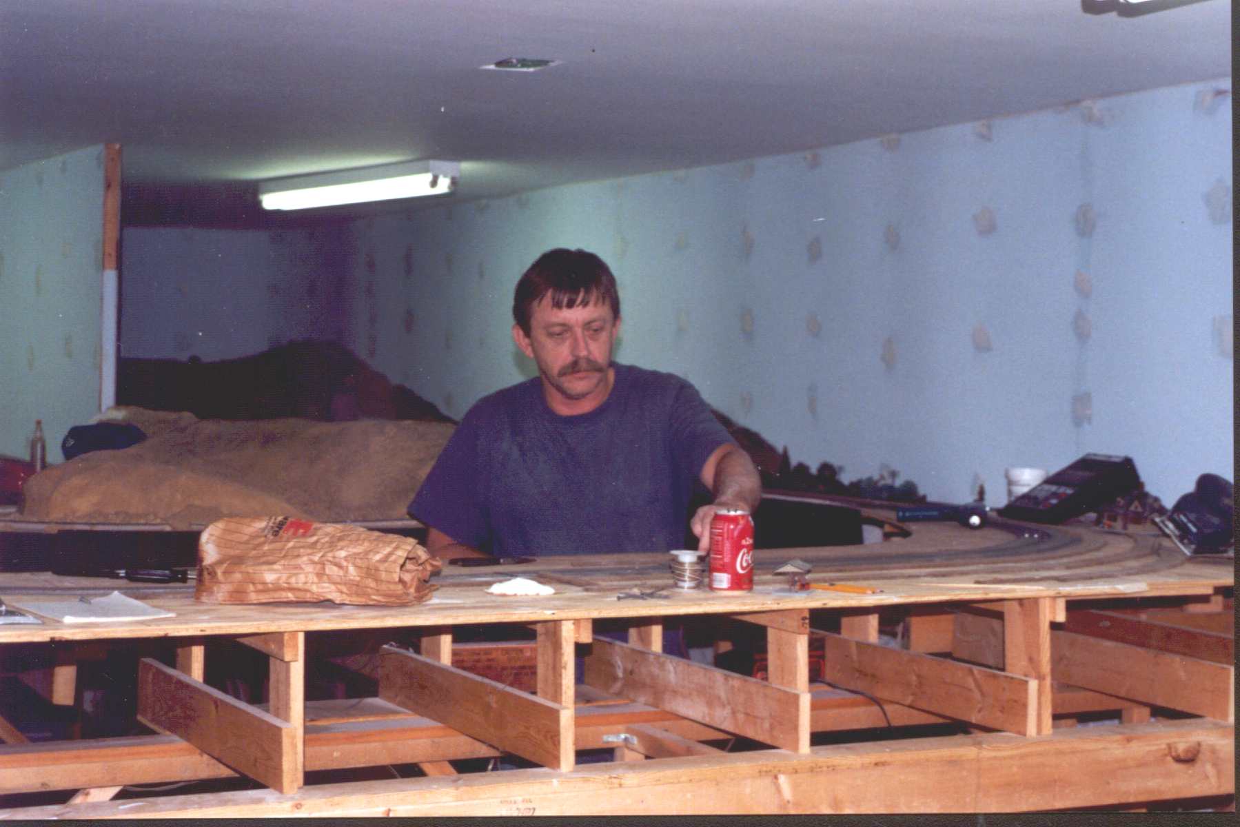 Lou preparing to remove a section of the old layout