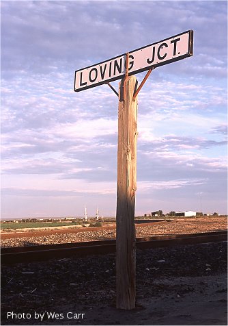Southwestern RR - station sign, Loving Jct, NM