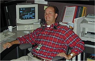 in the dispatcher's chair, El Paso desk, 1999