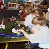 Kids playing with the trains