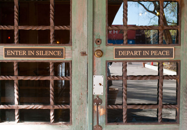 Sign on the trackside door