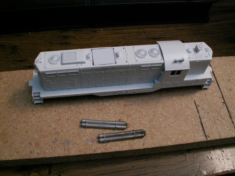 Torpedo style air tanks were purchased and then painted