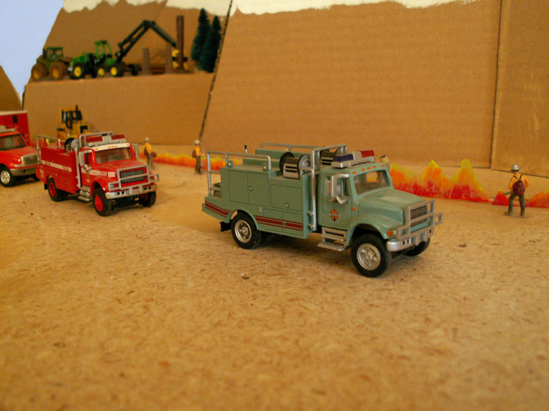 CDF firetrucks fight a wildfire
