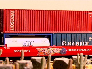 Husky stack with Matson Hanjin and tank containers