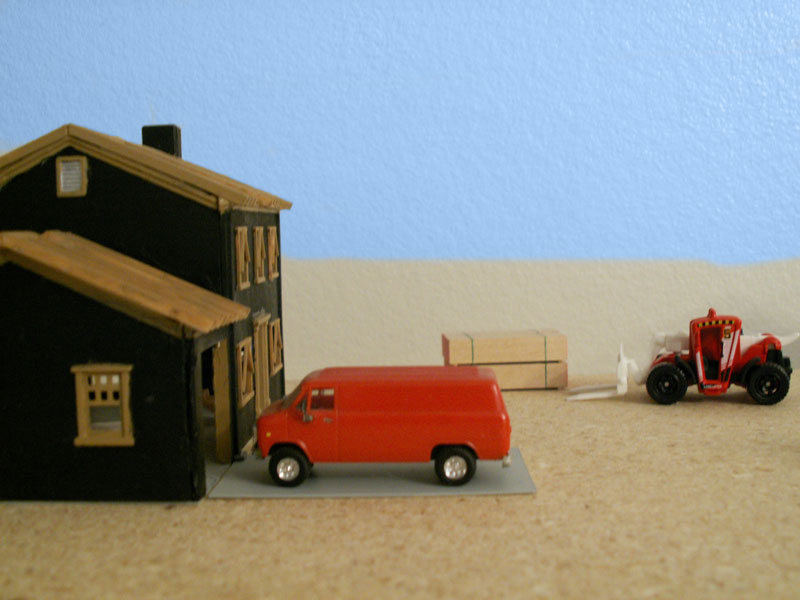 Lumber style fork lift in the background