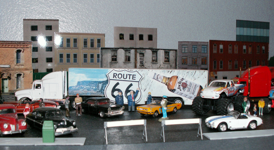 San Bernardino Mayor on TV with Route 66 cars