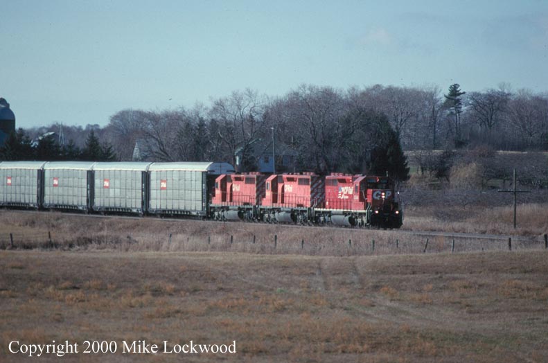 CP 5566, 5659, and 5579 eastbound at Newtonville Nov.29, 1997 1200
