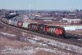 CN 9405, 5369, and 5046 on #302 at Oshawa Feb 7, 1998 @ 1100