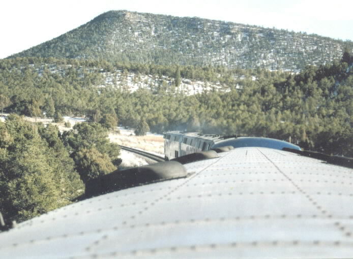 Southwest Chief  train #4 climbing a snowy Glorieta pass NM: