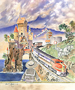 One of my goals is to publish a train themed children’s book.  This is a rendition designed for the cover of a children’s book.  I am open to any requests for artwork pertaining to children’s books.