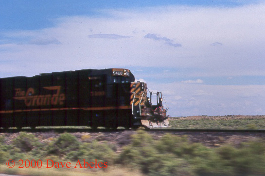 D&RGW 5400 at speed; Sunnyside Branch, 08/18/00